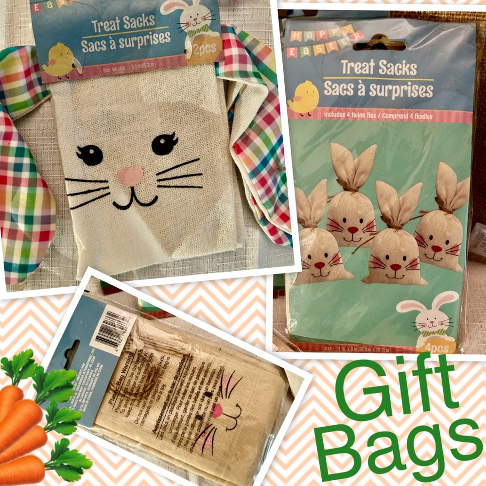 Easter Gift Bags, Burlap, Egg Hunt Kit